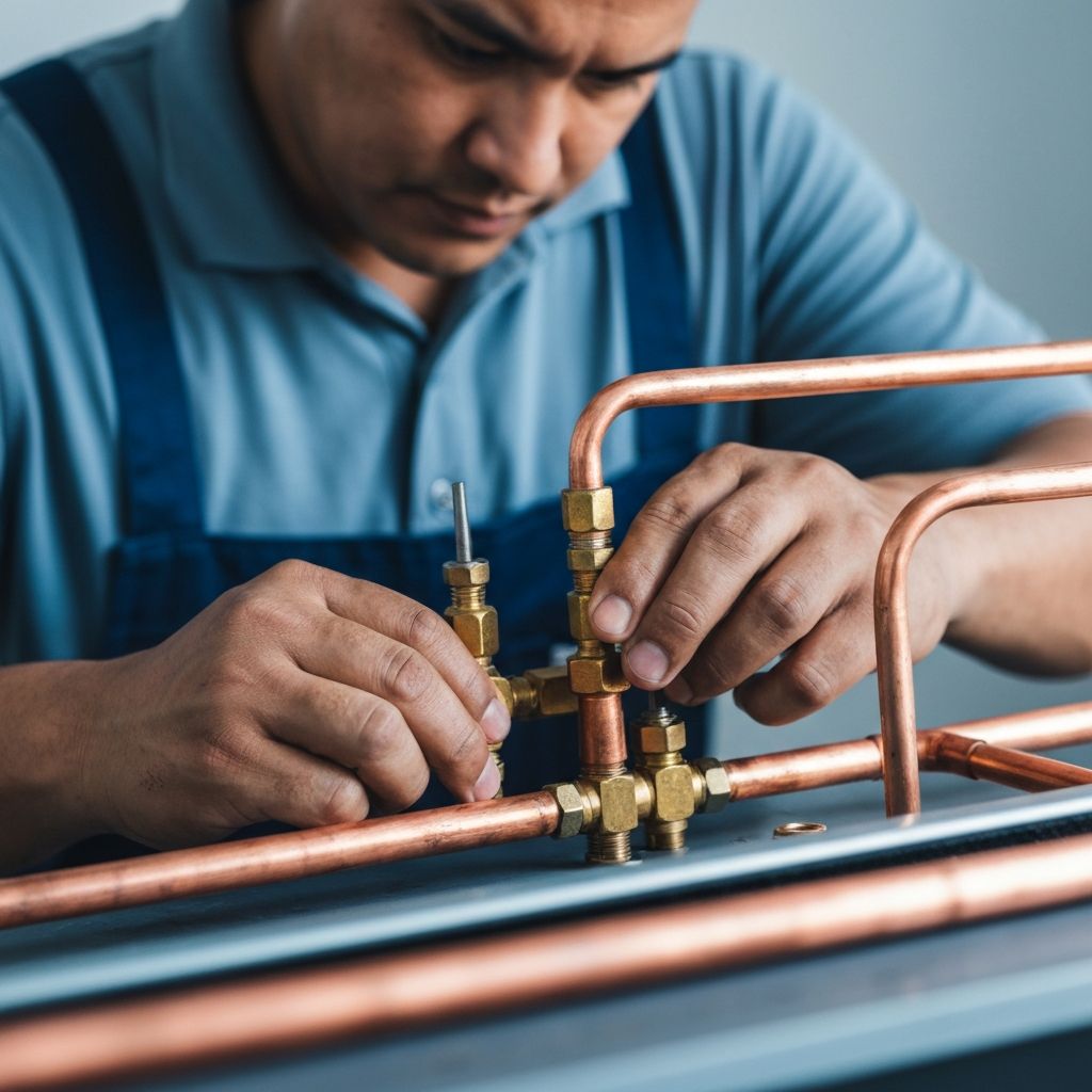 AC copper piping installation